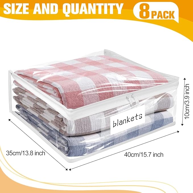Plastic Storage Bags with Easy-Glide Zipper, Durable Clear Vinyl Zippered - Image 3