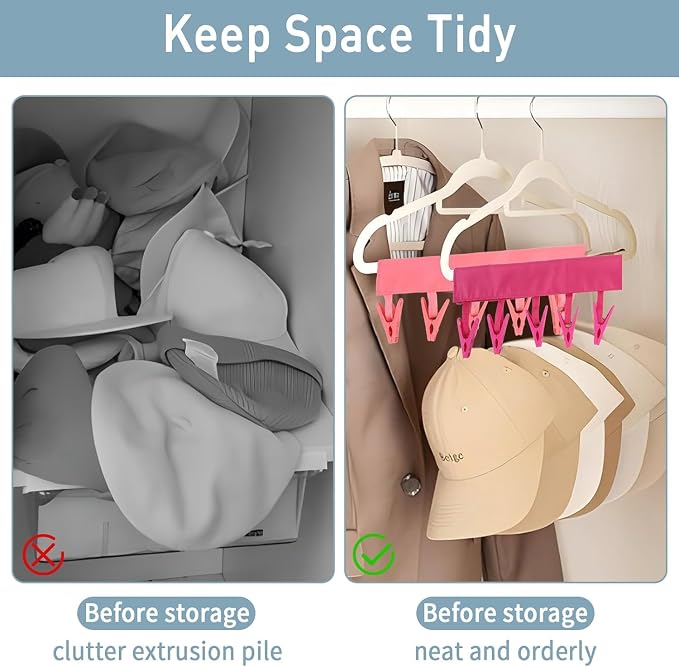 TamBee Travel Hangers Foldable for Suitcase Clothespin Travel Portable Folding - Image 5
