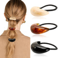 3PCS Hair Ties, Acrylic Hair Ties for Thick Hair, Elegant Durable Geometric Design Hair Cuffs, Hair Accessories Stretchy and Non-Damage Ponytail Holders 3 Style Holiday Gifts Marble Color