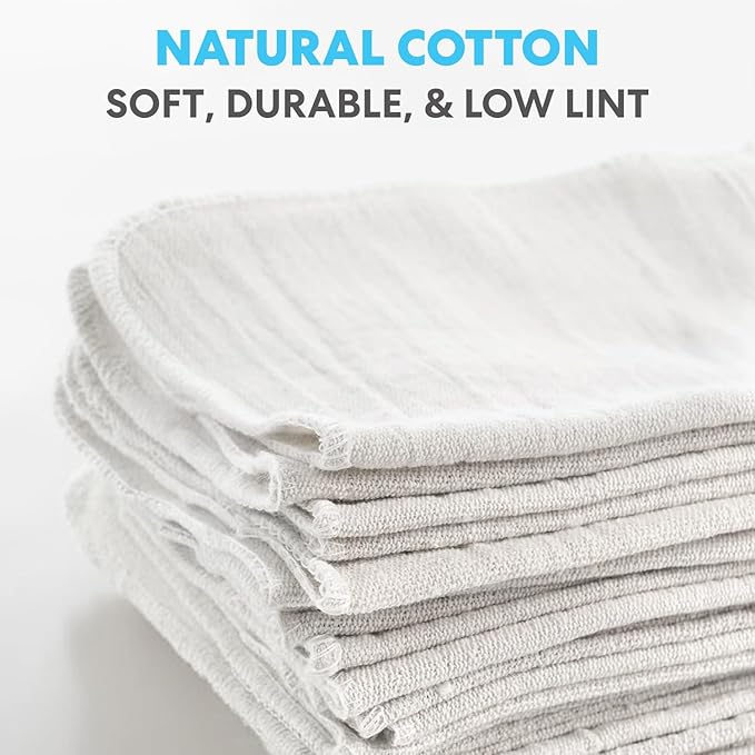 Simpli-Magic Cotton Shop Towels 14"x12" – Reusable Cleaning Shop Rags - Image 2