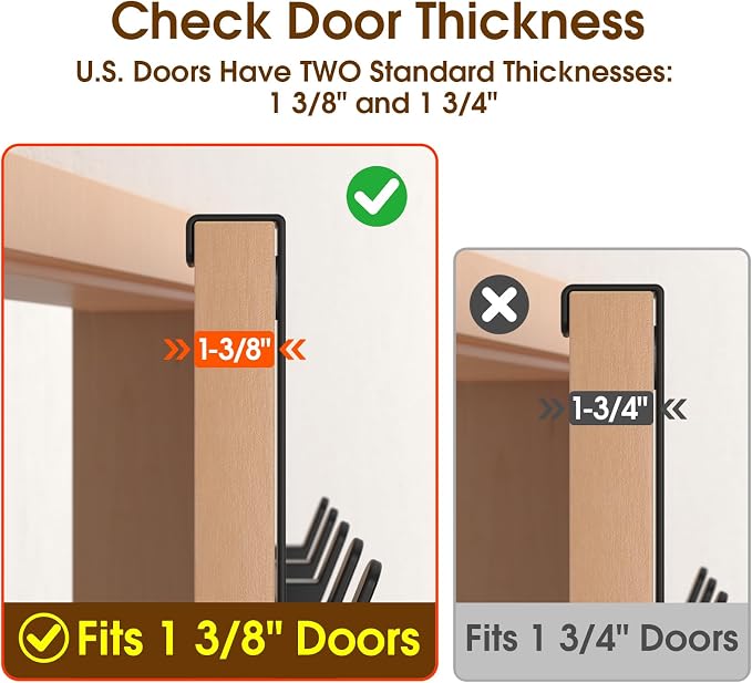 Over The Door Hooks Hanger, Heavy Duty Rack - Image 3