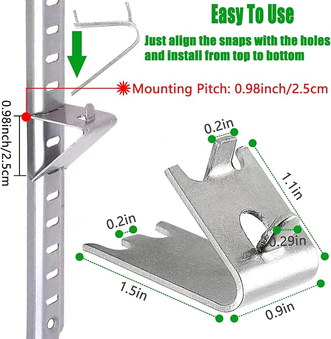 920158 Freezer Shelf Clip,Stainless Steel Shelf Clip for Refrigerator,Freezer Cooler Shelf Support,Replacement Shelf Square Buckles Clips (10)