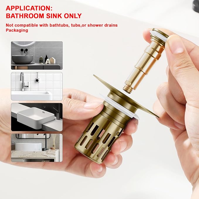 Bathroom Sink Stopper, Pop Up Drain Strainer - Image 5