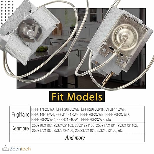 5304513033 Refrigerator Temperature Control Thermostat by Seentech - Compatible with Frigi-daire Kenmore - Repalces: 297216037 5304503436 216715200 297216033
