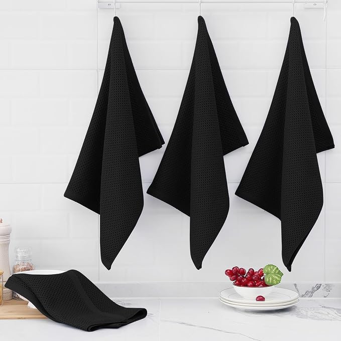 Homaxy 100% Cotton Oversized Waffle Weave Kitchen Towels 8-Pack, Ultra Soft - Image 6