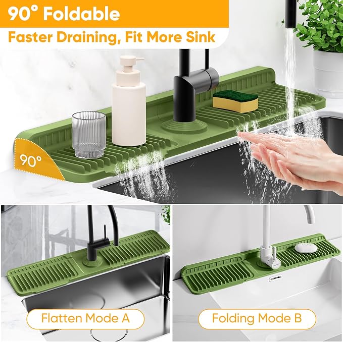 24'' Longer Faucet Mat for Kitchen Sink Splash GuardKitchen Sink Faucet Mat - Image 6