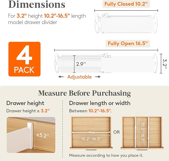 Lifewit 3.2" High Drawer Dividers - Image 2