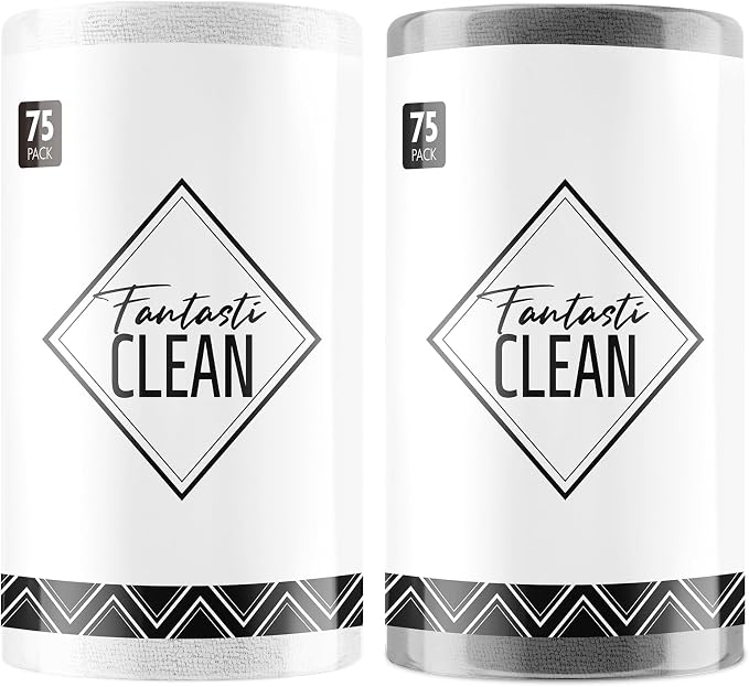 Fantasticlean Microfiber Cleaning Cloth Rolls -150 Sheets | 12'' by 12'' by Fantasticlean