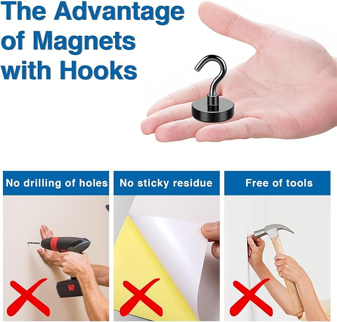 LOVIMAG Magnetic Hooks for Cruise Essentials 2026 Cabins Door 45 Pack-50LBS - Image 5