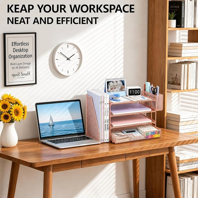 Desk Organizers and Accessories, 4-Tier Desktop File Organizer - Image 7