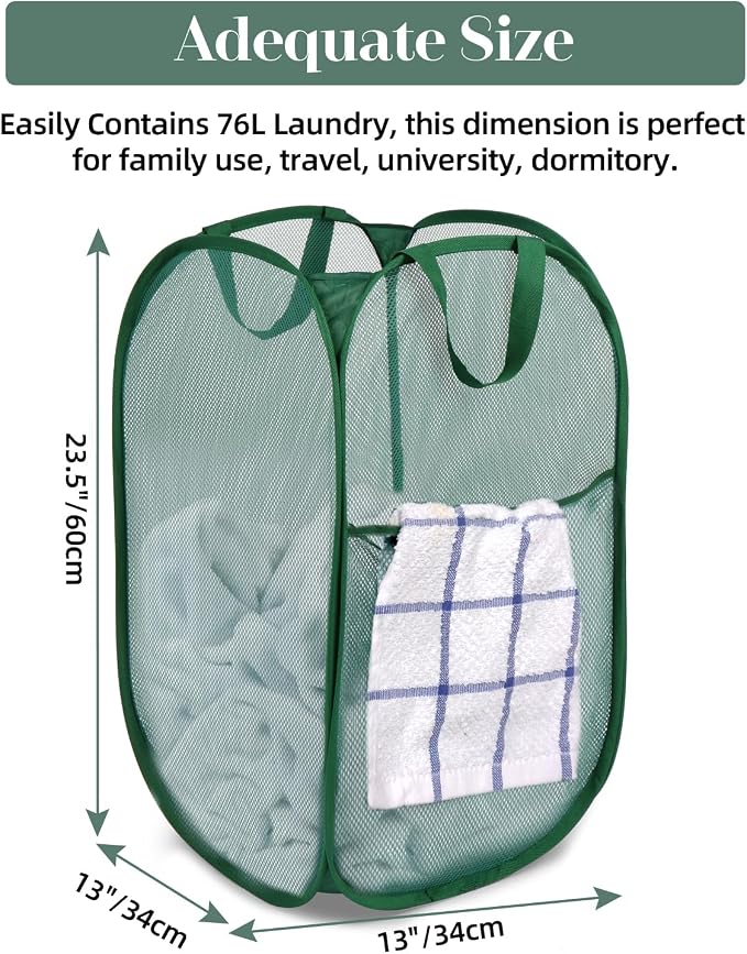 Durable Collapsible Laundry Baskets, Tear-resistant Pop Up Hamper - Image 5