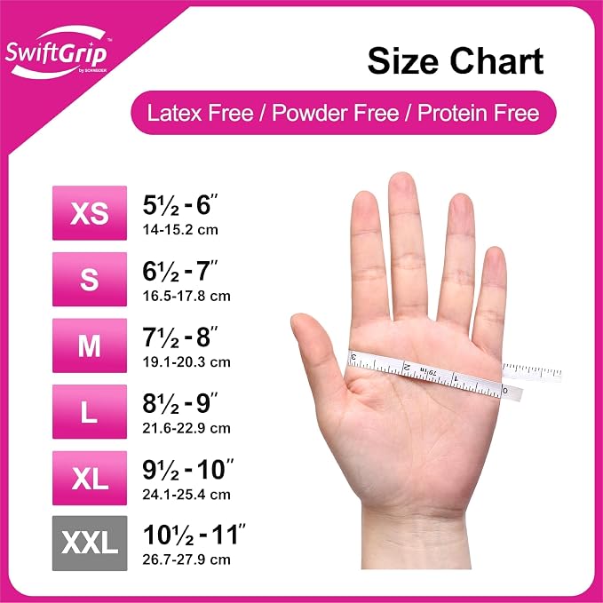 SwiftGrip Powder-Free Nitrile Gloves, Disposable Nitrile Gloves, Latex-Free - Image 9