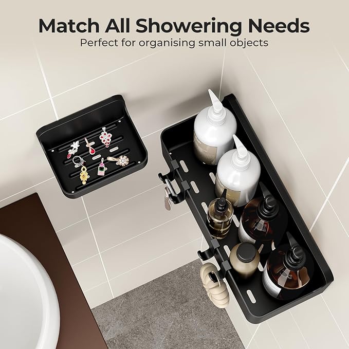 Orimade Shower Caddy 3-Pack, No-Drill Adhesive Shelves - Image 3