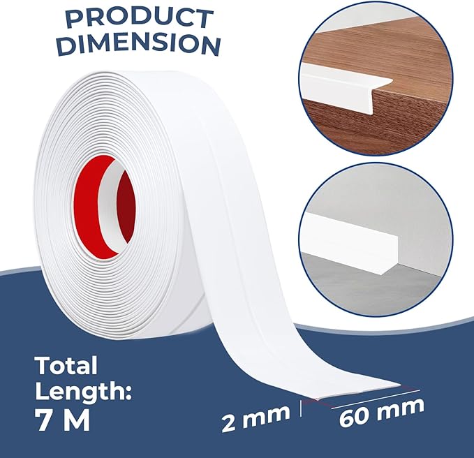 Storystore Wall Corner Protector Moulding Trim 2.4 in x 23 Ft,Peel and Stick Corner Moulding Trim, Self Adhesive Corner Guards Edge Protector for Wall Edge Corner, Countertop,White