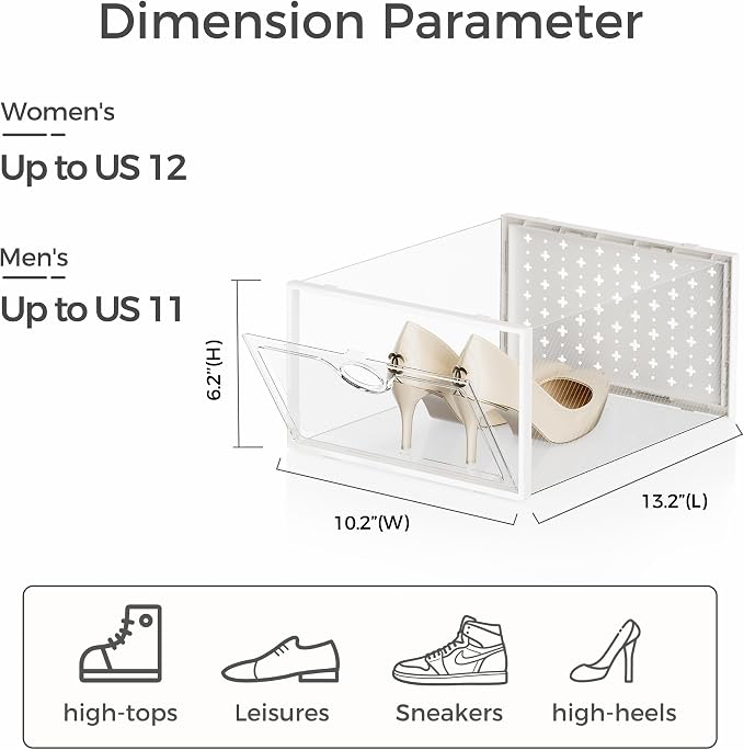 Pinkpum 12 Pack X-Large Shoe Storage Boxes, Shoe Organizer Clear Stackable - Image 2