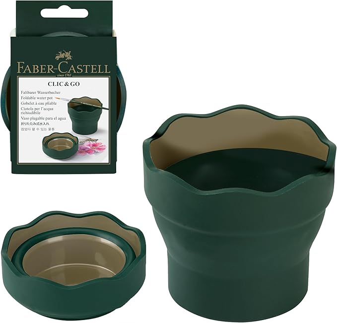 Faber-Castell Clic & Go Artist Water Cup, Dark Green by Faber-Castell