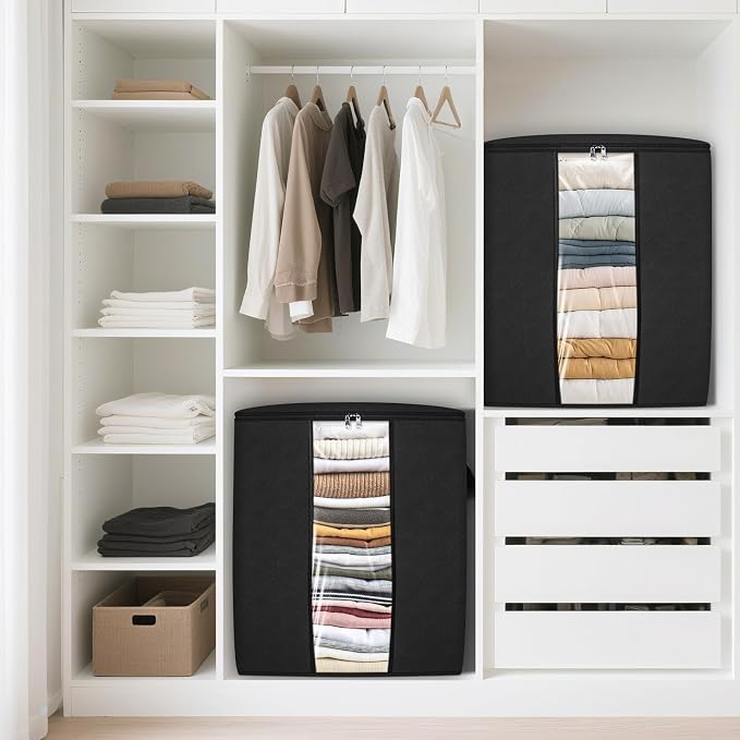 6 Pack Clothes Storage Bags 80L Blanket Storage Container - Image 7