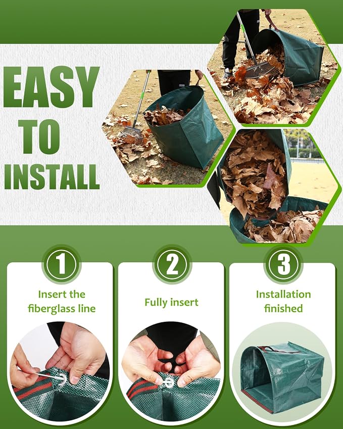 2 Pack 50 Gallon Dustpan-Type Garden Bag - Image 5