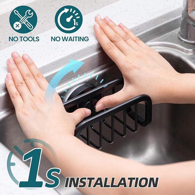 TAILI Black Sponge Holder for Kitchen Sink - Image 2