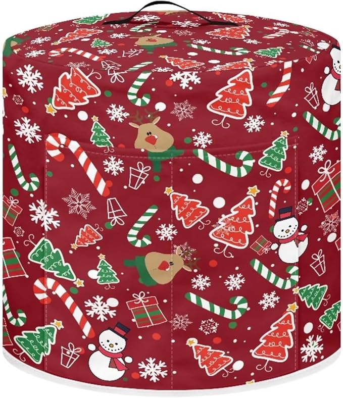 Dust Cover Compatible with 8 qt Electric Pressure Cooker Rice Cooker and Air Fryer Insulated Protective Cover Keep Appliance Clean Christmas Decor, Elk Snowman Candy Canes