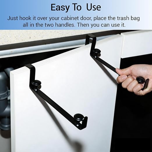 Large Trash Bag Holder for Kitchen Cabinets Doors, Under Sink Plastic Bag Hooks - Image 5
