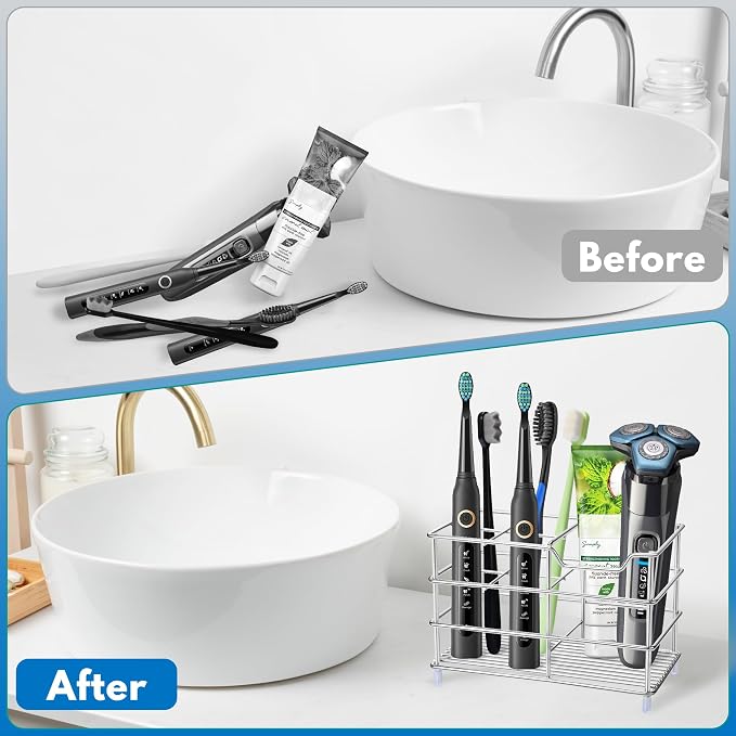 Electric Toothbrush Holders for Bathrooms 304 Stainless Steel Quick Drying | - Image 5