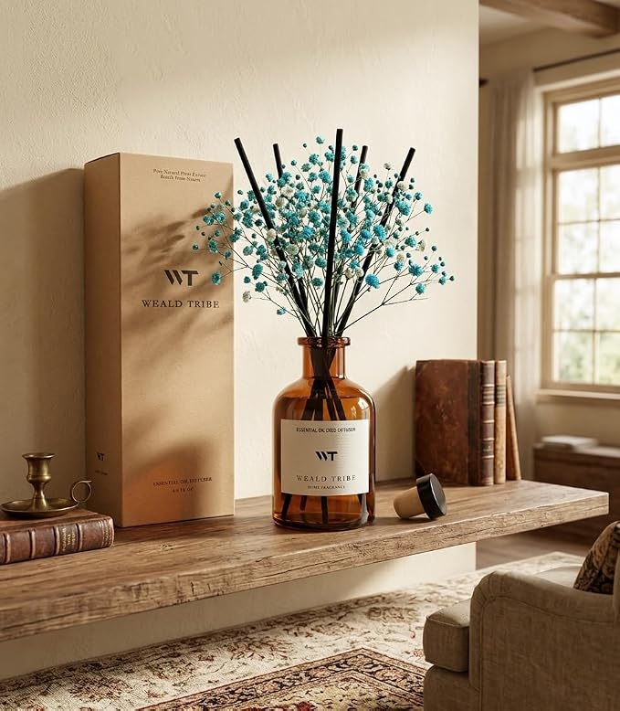 Flower Reed Diffuser Set Ocean Mist & Sea Salt Scent - Image 2