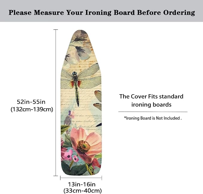 Dragonfly Ironing Board Cover and Pad 15x54 Inch, Iron Board Cover - Image 5