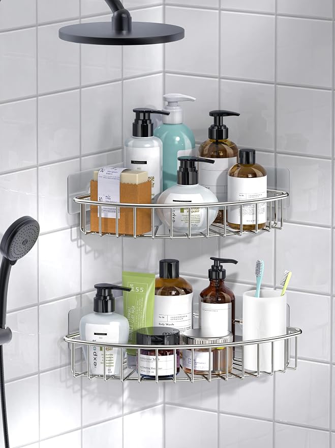 SMARTAKE 2-Pack Corner Shower Caddy, SUS304 Stainless Steel - Image 5