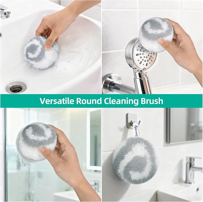 Qaestfy 4-in-1 Tub and Tile Shower Scrubber, Soft & Stiff Bristles Bathroom - Image 6