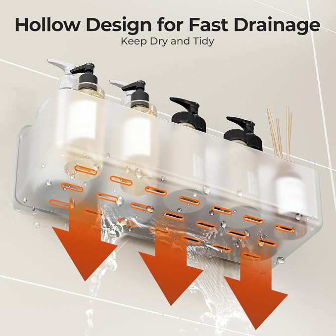Orimade Shower Caddy 2-Pack, No-Drill Adhesive Shelves - Image 5