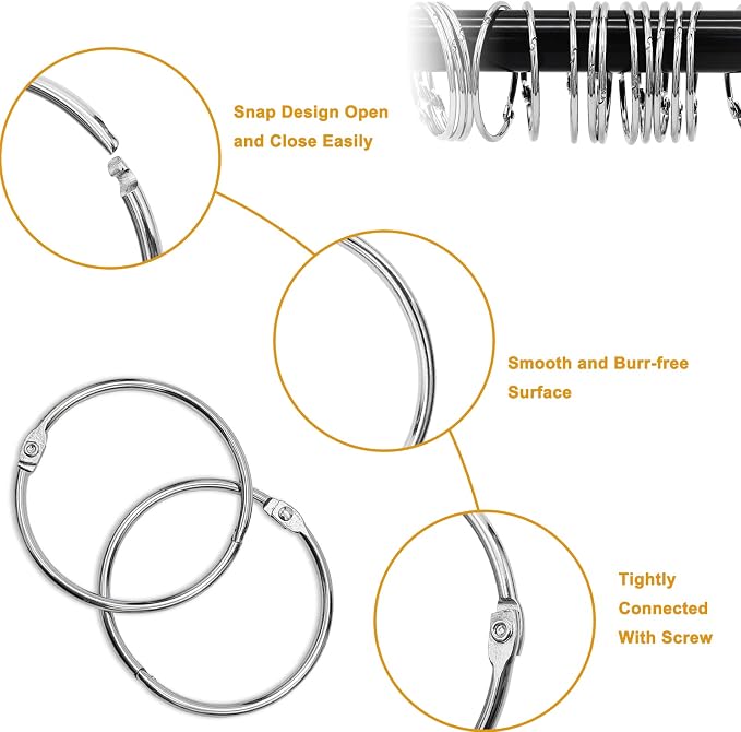 Shower Curtain Hooks Rings, Glide Smoothly Round Shower Rings - Image 4