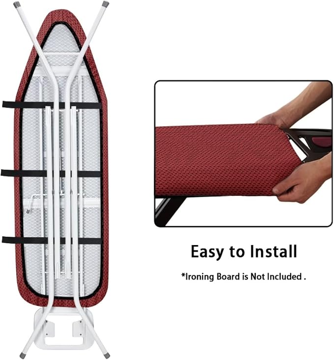 Ironing Board Pad Resist Scorching Retro Red Ironing Board Cover - Image 5