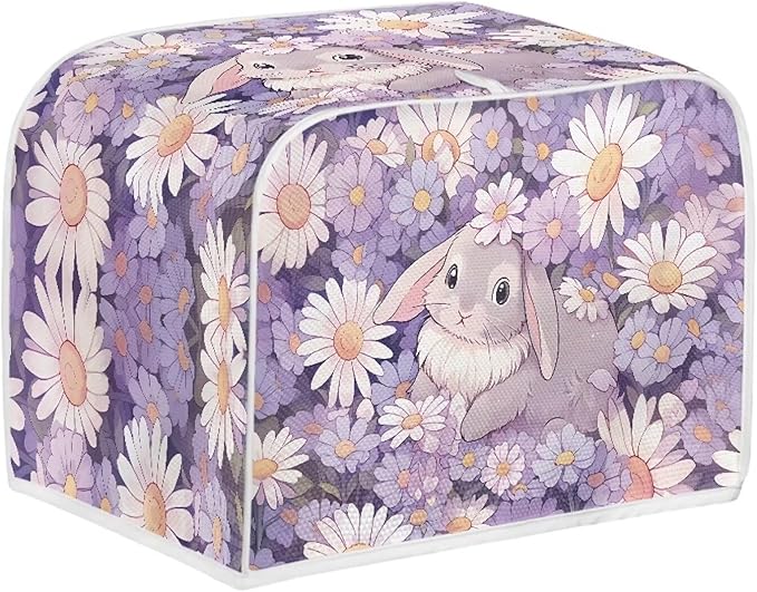 UNICEU 4 Slice Quilted Toasters Daisy Bunny Cute Print Dust-proof Bread Maker Kitchen Small Appliance dust cover