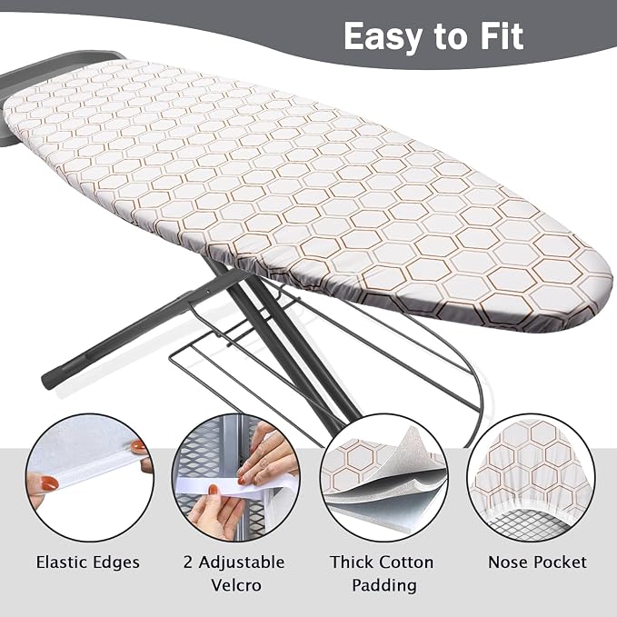 SheeChung Ironing Board Cover and Pad 18"x49", Wide Ironing Board Cover - Image 3