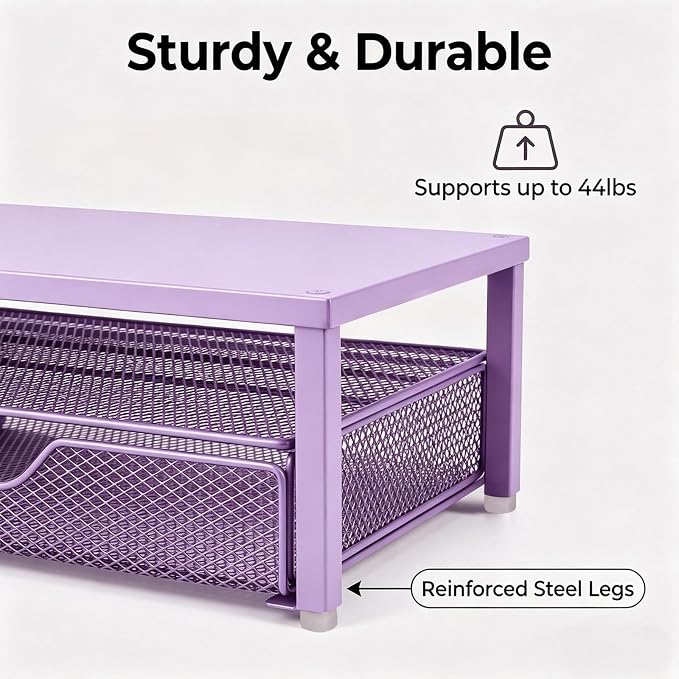 Spacrea Monitor Stand with Drawer and Pen Holder | Monitor Riser Desk - Image 4