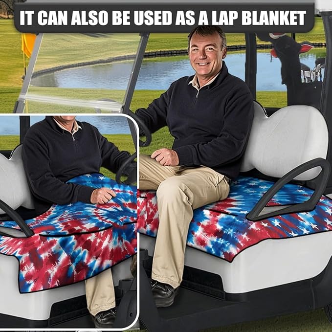 Golf Cart Seat Cushion Cover with Durable Non-Slip Backing, Waterproof Protection and Comfortable Fabric for Golf Course and Outdoor Utility Use