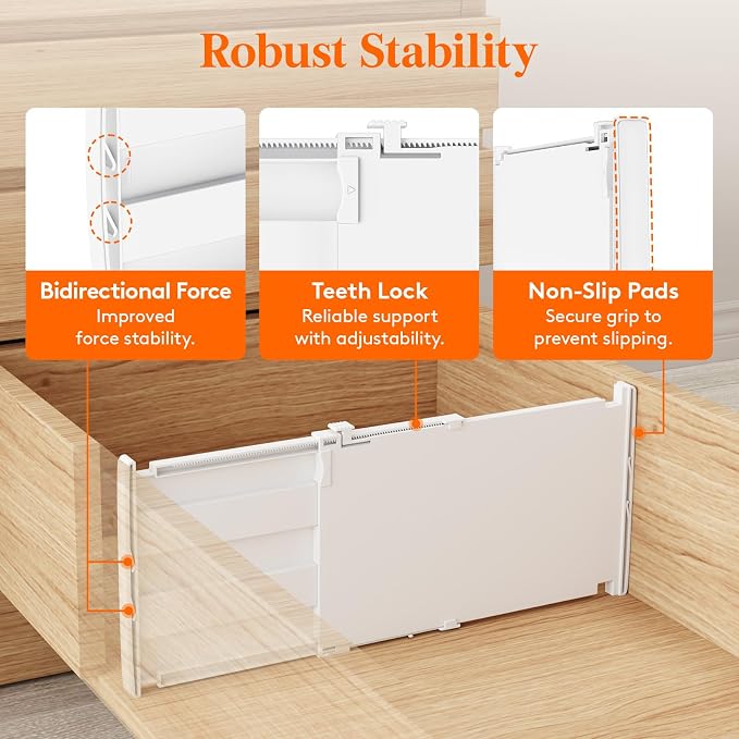 Lifewit 8" Tall Drawer Dividers, Adjustable Deep Drawer Organizer Clothes | 4 - Image 5