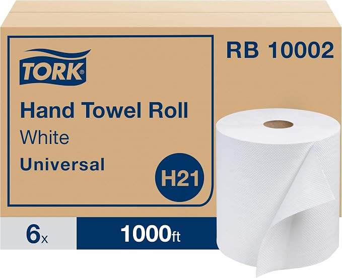 Tork Paper Hand Towel Roll White H21, 100% Recycled Fiber, 6 Rolls x 1000 ft - Image 2