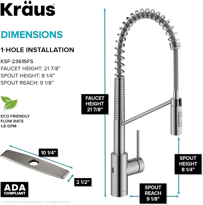 KRAUS Stainless Steel 21 in Touchless Pull Down Faucet KSF-2631SFS | QuickDock - Image 5