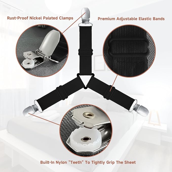 Bed Sheet Straps, Upgrade Fitted Bed Sheet Holders - Image 3