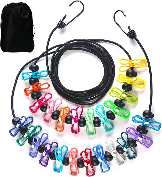 Travel Clothesline: 11.8Ft Portable Clothes Line by Esteopt
