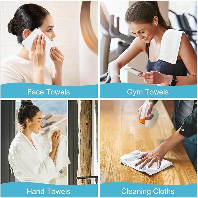 Orighty Washcloths, 5 Pack Microfiber Face Towels, 12x12 Inch White - Image 8