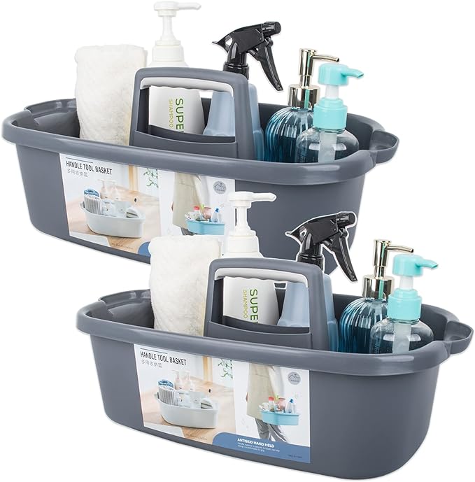 Large Cleaning Supplies Caddy Portable Shower Basket Supply Organizer by JiatuA