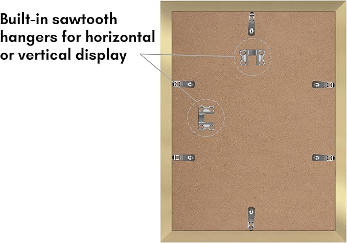 Americanflat 9x12 Picture Frame with Polished Plexiglass - Set of 5 - Use as 6x8 Frame with Mat or Display 9x12 Photo Without Mat - Galleria Collection - Picture Frames for Wall Display - Gold