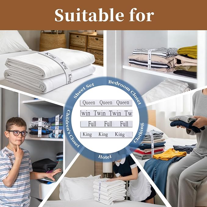 20PCS Bed Sheet Organizer Bands, Storage Labels and Sheet Keepers - Image 7