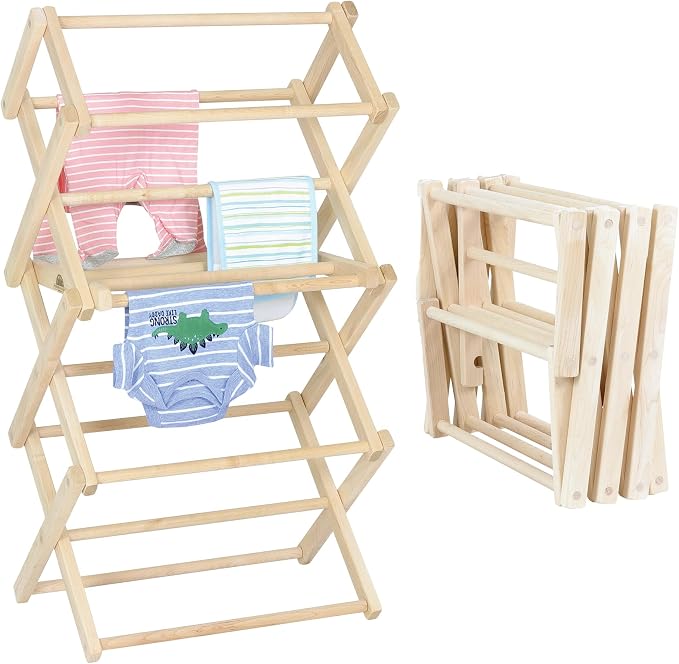 Clothes Drying Rack: Solid Maple Hard Wood Laundry Rack by PennsylvaniaWoodworks