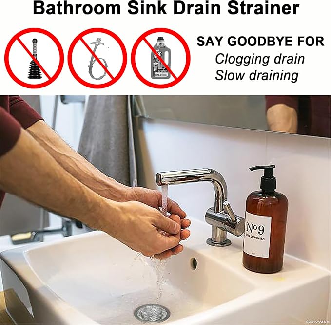 Seatery 2.75" Top / 1.0" Basket Bathtub Drain Strainers, Bathroom Sink Strainers - Image 5