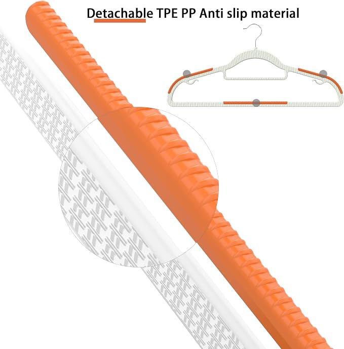 60 Pack Heavy Duty Plastic Hangers, Non Slip Clothes Hangers - Image 5