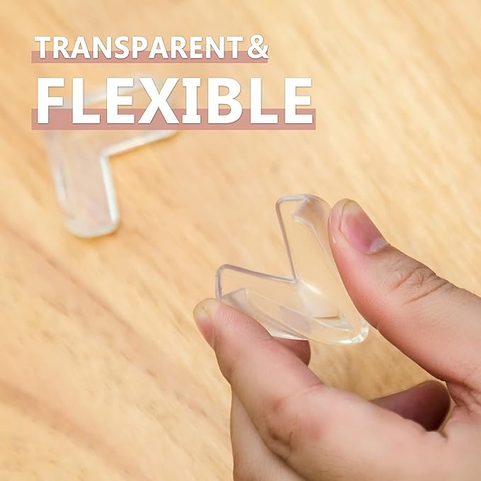 8 pack Corner Protector for Baby, Clear Corner Protectors , Furniture Corner Guard & Edge Safety Bumpers , Baby Proof Bumper , Furniture & Table Edges Furniture & Sharp Corners Baby Proofing (L Shape)